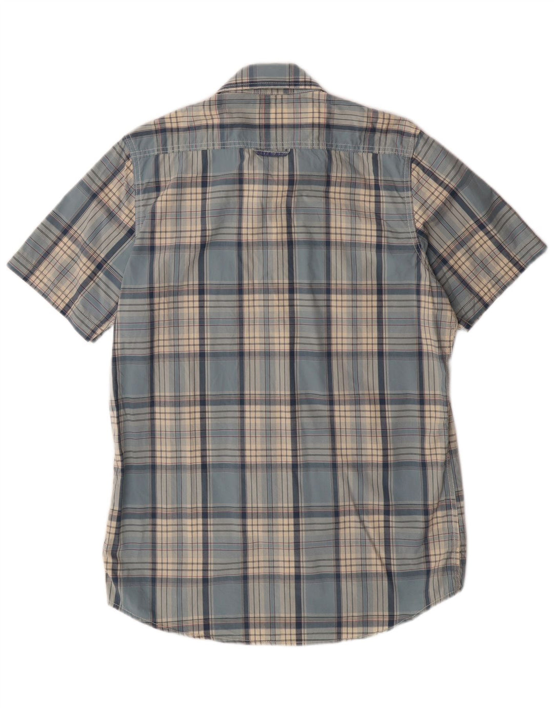 SUPERDRY muška košulja kratkih rukava XL, pamuk u plavom karu