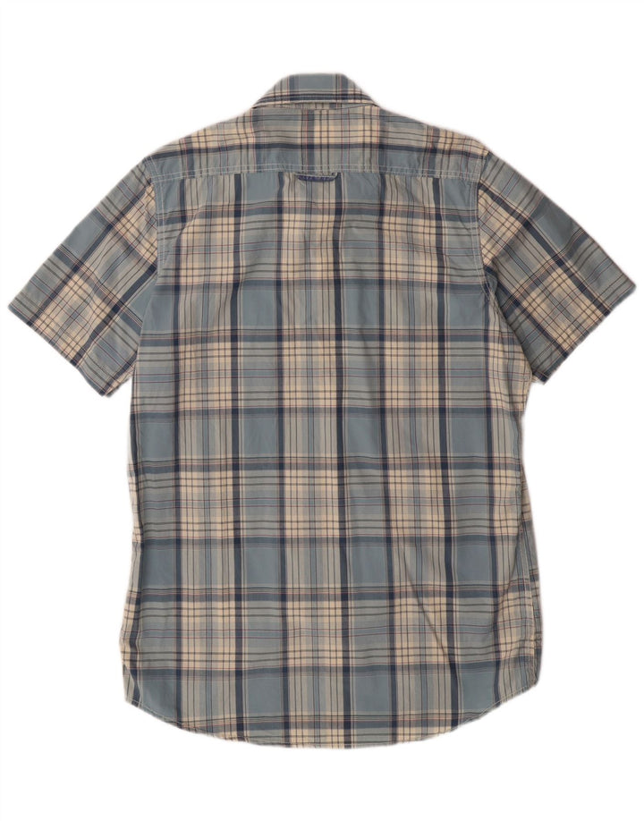 SUPERDRY muška košulja kratkih rukava XL, pamuk u plavom karu