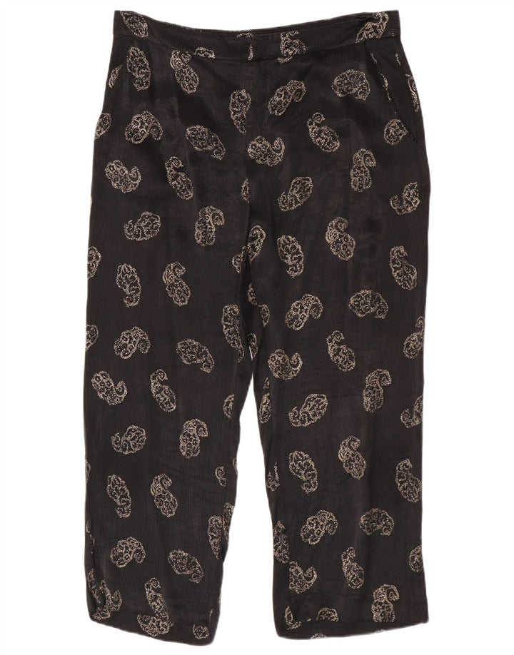 Zara ženske skraćene hlače velike W30 L24 crne paisley boje