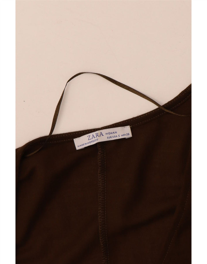 ZARA ženski kombinezon dugih rukava UK 10 Small Brown Viskoza