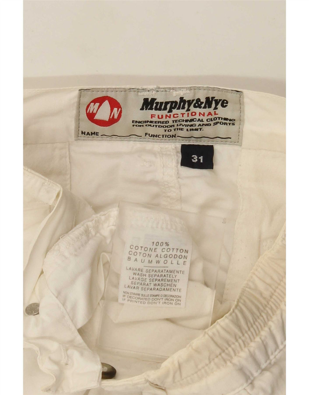 Murphy & Nye muške chino kratke hlače W31 Srednje bijeli pamuk
