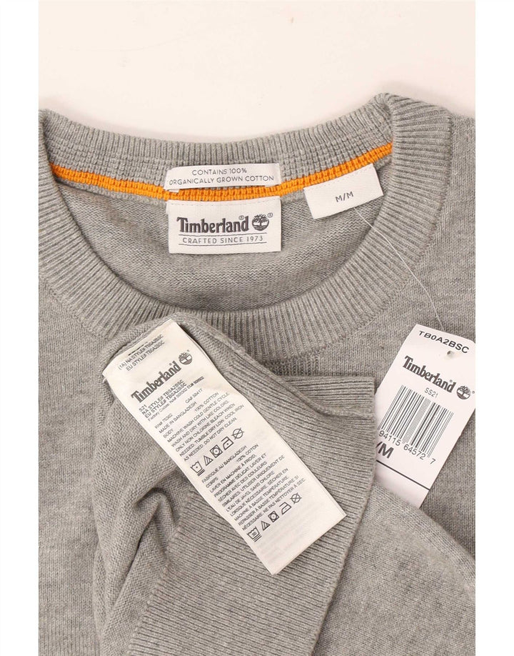 Timberland muški džemper s okruglim izrezom, srednje sivi flekasti pamuk