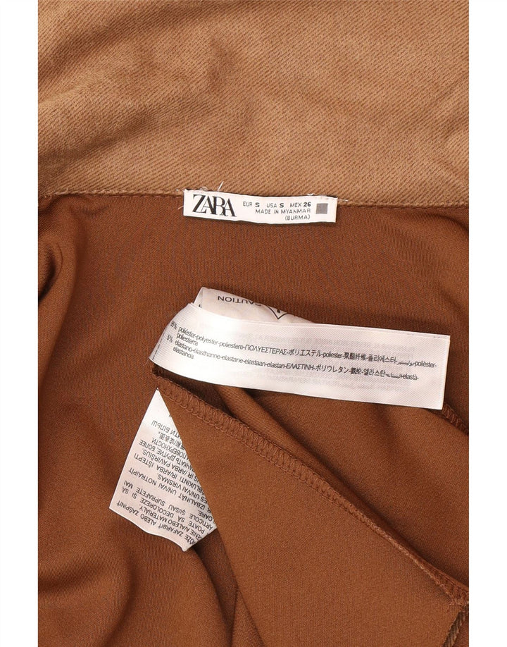 Zara ženski oversized otvoreni kaput UK 10 mali smeđi poliester