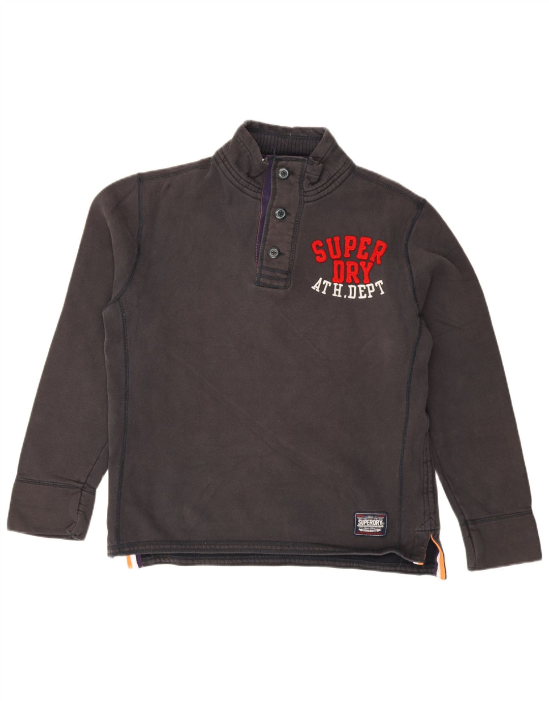 Superdry muška majica s dugmadima i ovratnikom XL crni pamuk