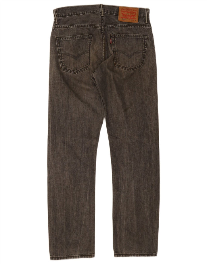 Levi's muške 513 ravne traperice W30 L30 sivi pamuk