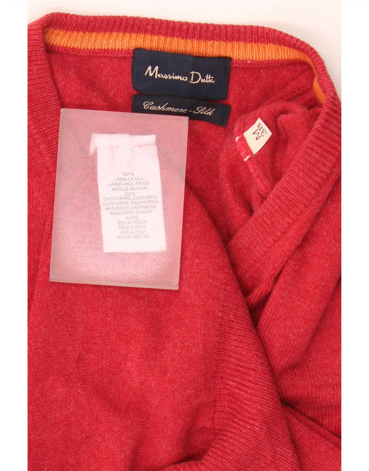 Massimo Dutti muški džemper s V-izrezom srednje crvene vune
