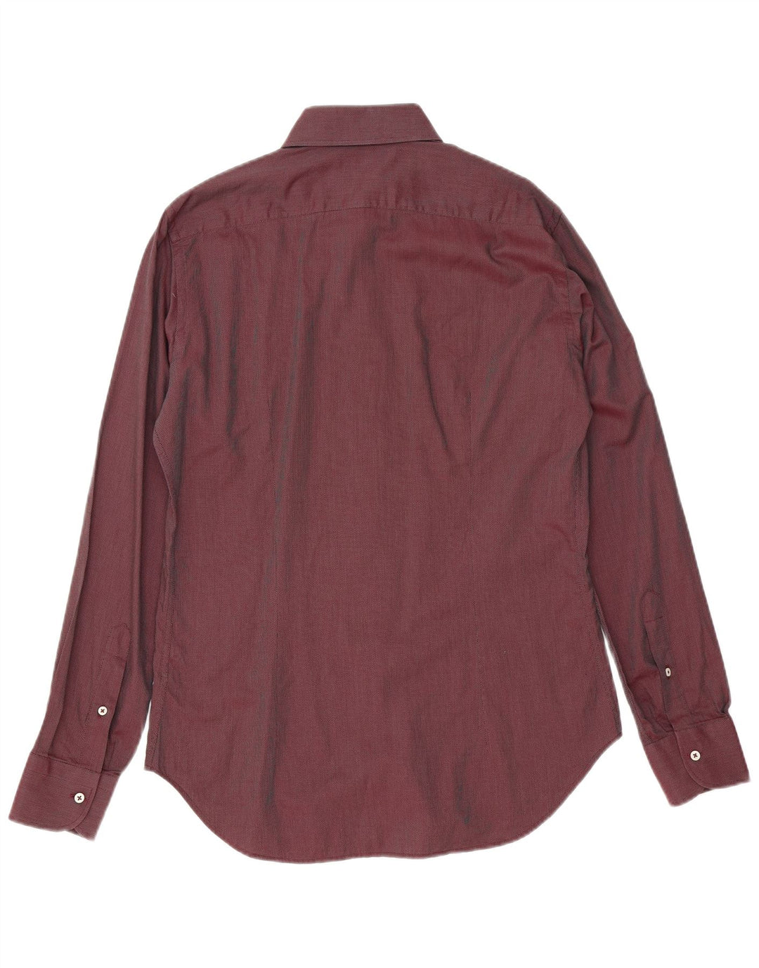 JOHN BARRITT Mens Shirt Size 39 15 1/2 Medium Burgundy Cotton