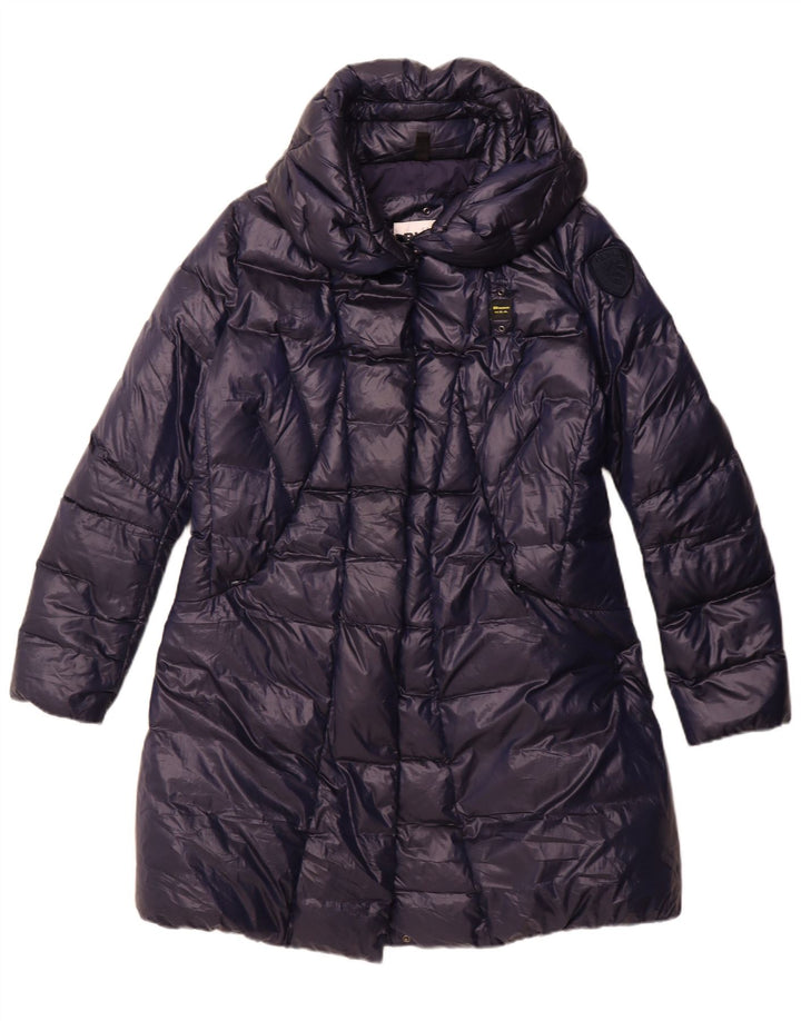 Blauer ženski podstavljeni kaput s kapuljačom UK 18 XL tamnoplavi poliester