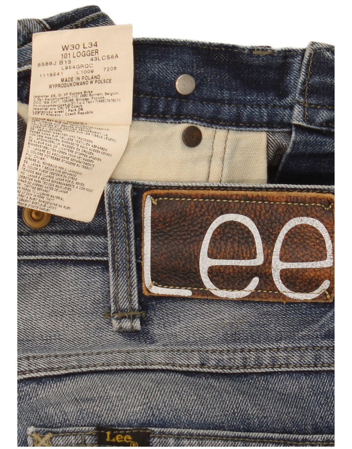 Lee Mens 101 Logger Straight Jeans W30 L34 Plavi pamuk