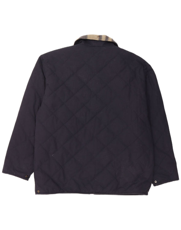 Vintage muška prošivena jakna UK 44 2XL tamnoplavi pamuk