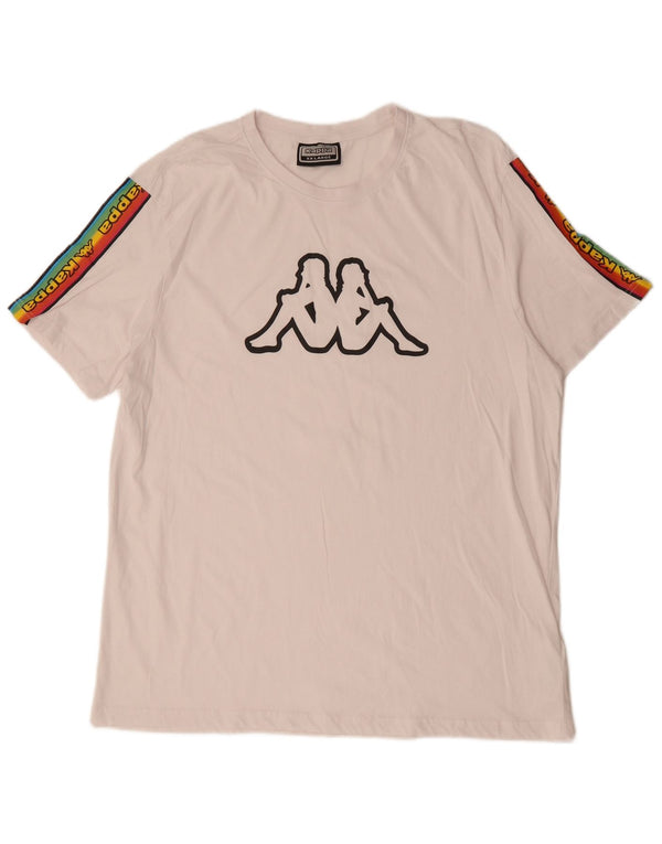 KAPPA Muška majica kratkih rukava s grafičkim motivima, 2XL bijeli pamuk u blokovima boja