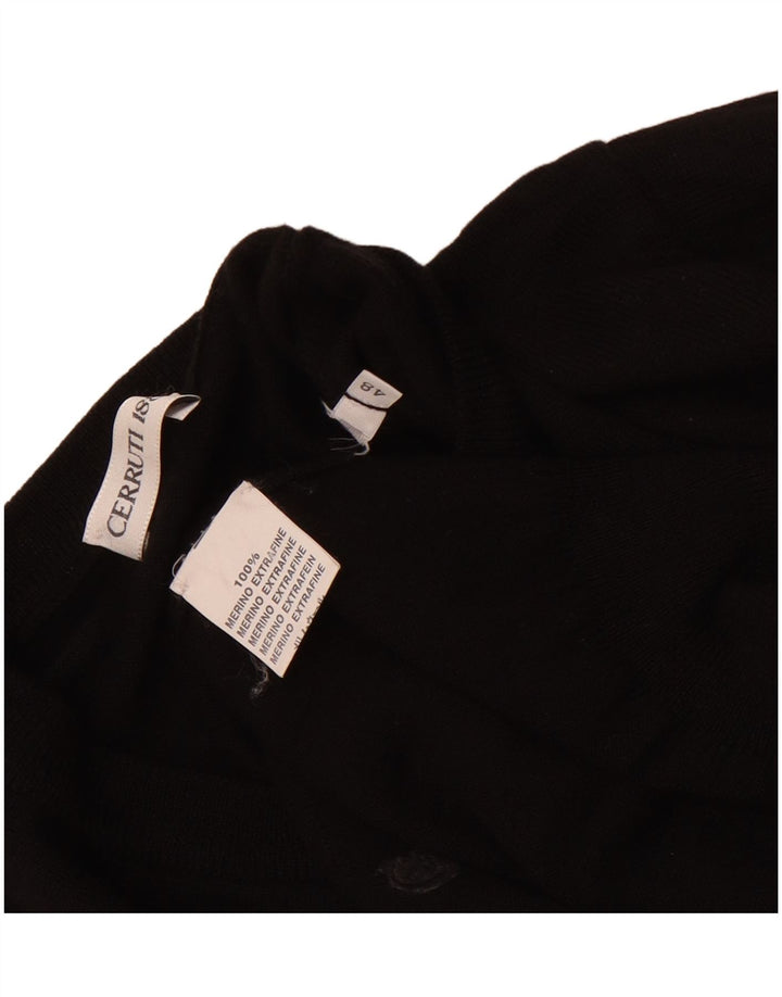 Cerruti 1881 muški džemper s V-izrezom IT 48 srednje crna merino vuna