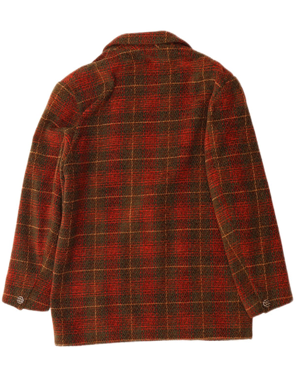 VINTAGE ženski sako s 2 gumba US 10 veliki crveni karirani akril