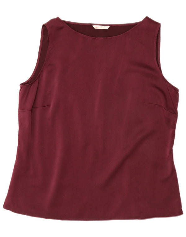 Marks & Spencer ženski gornji dio bluze bez rukava UK 18 XL tamnocrveni poliester