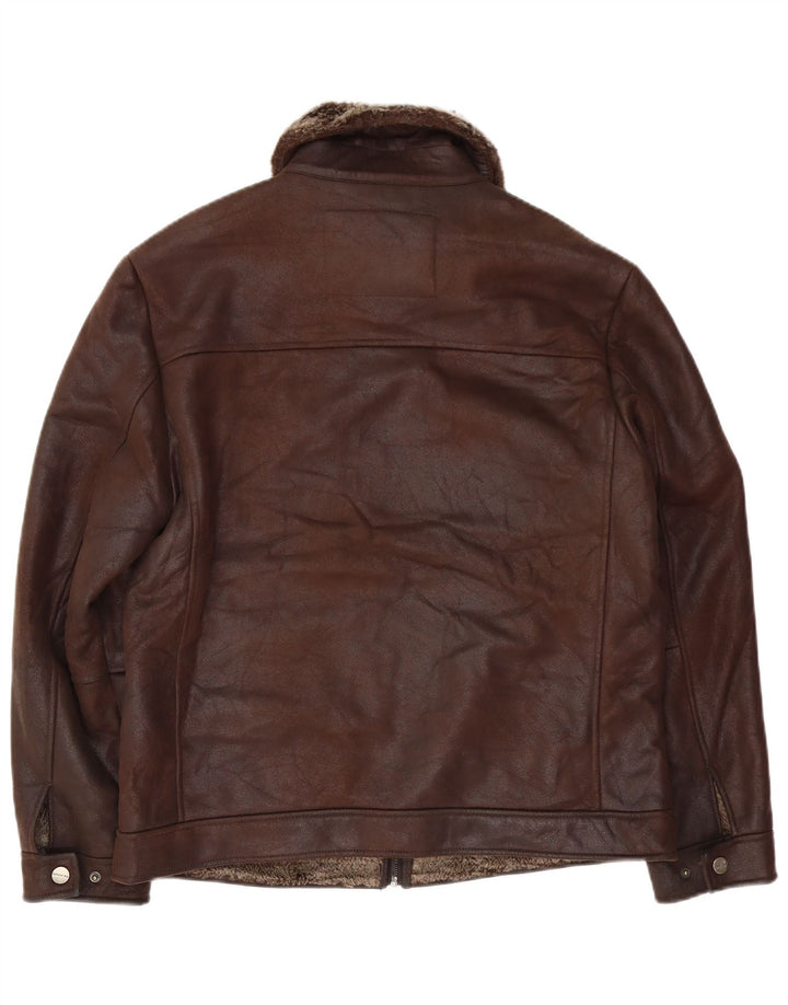 London Fog Mens Heritage Sherpa Jacket UK 38 Srednje smeđa akril