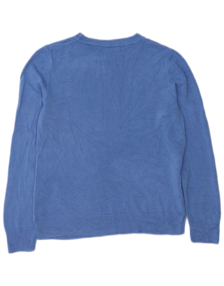 Marks & Spencer ženski džemper s morskim izrezom UK 12 srednje plavi akril