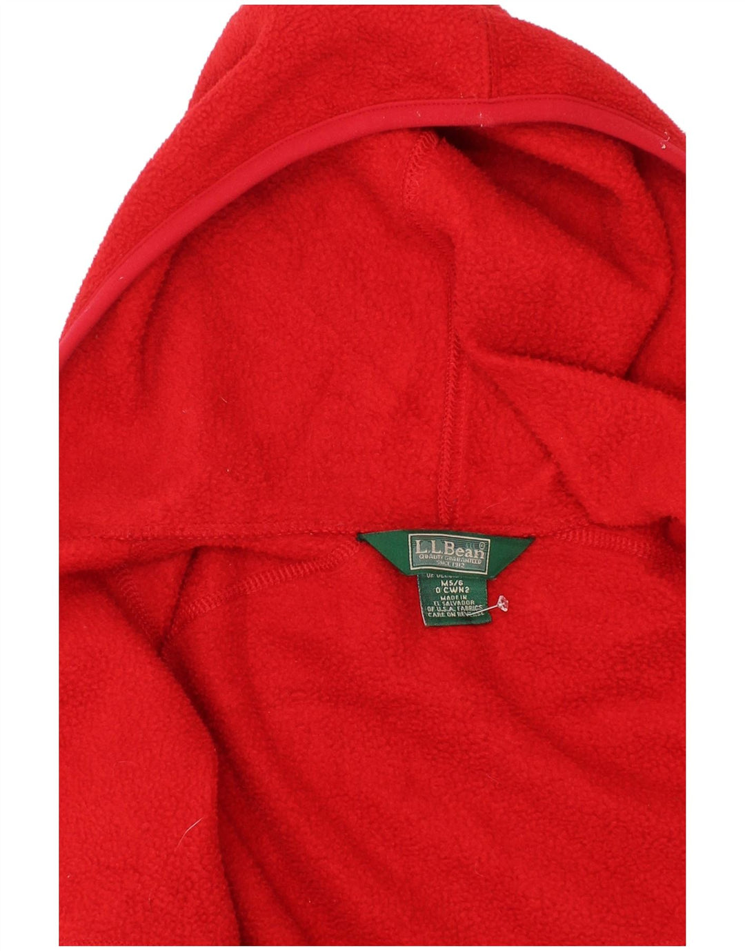 Flis jakna s kapuljačom L.L.Bean za dječake 5-6 godina srednje crvene boje od poliestera