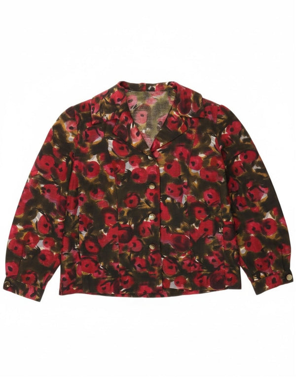 Vintage ženska košulja bluza UK 16 Veliki raznobojni cvjetni