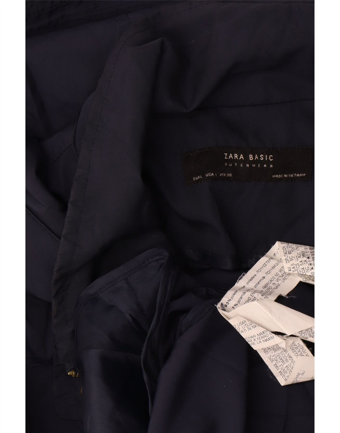 Zara ženska bomber jakna s kapuljačom UK 16 veliki tamnoplavi poliester