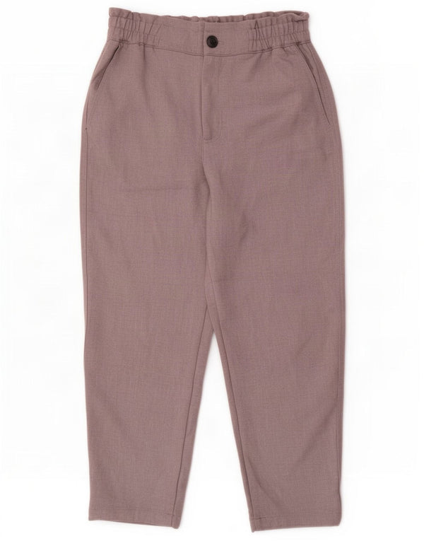 Zara Womens High Waist Tapered Cropped Trousers Medium W28 L25 Grey