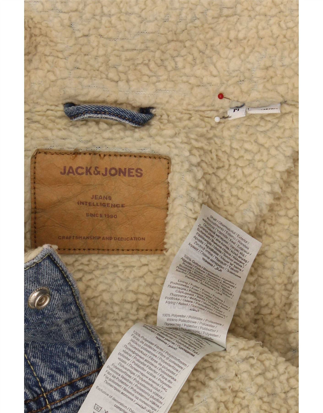 Jack & Jones muška traper šerpa jakna UK 38 srednje plavi pamuk