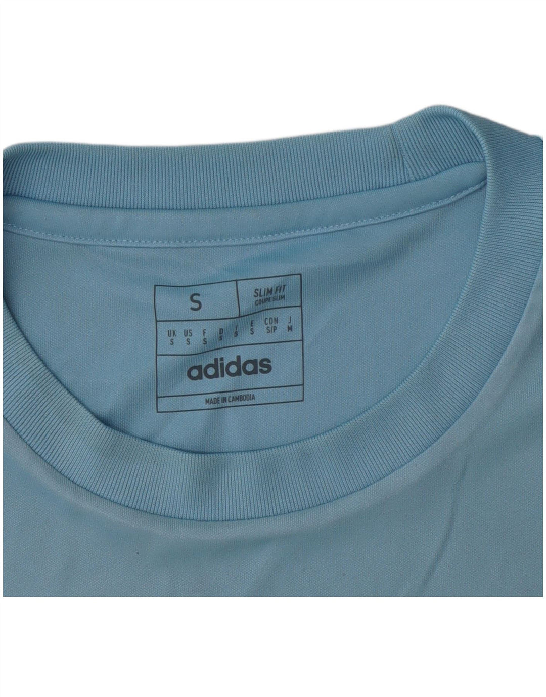 Adidas Dri Fit Slim T-Shirt Top Small Blue