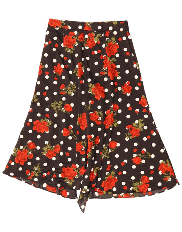 Zara ženska asimetrična suknja A-kroja srednje veličine W30 crni cvjetni poliester