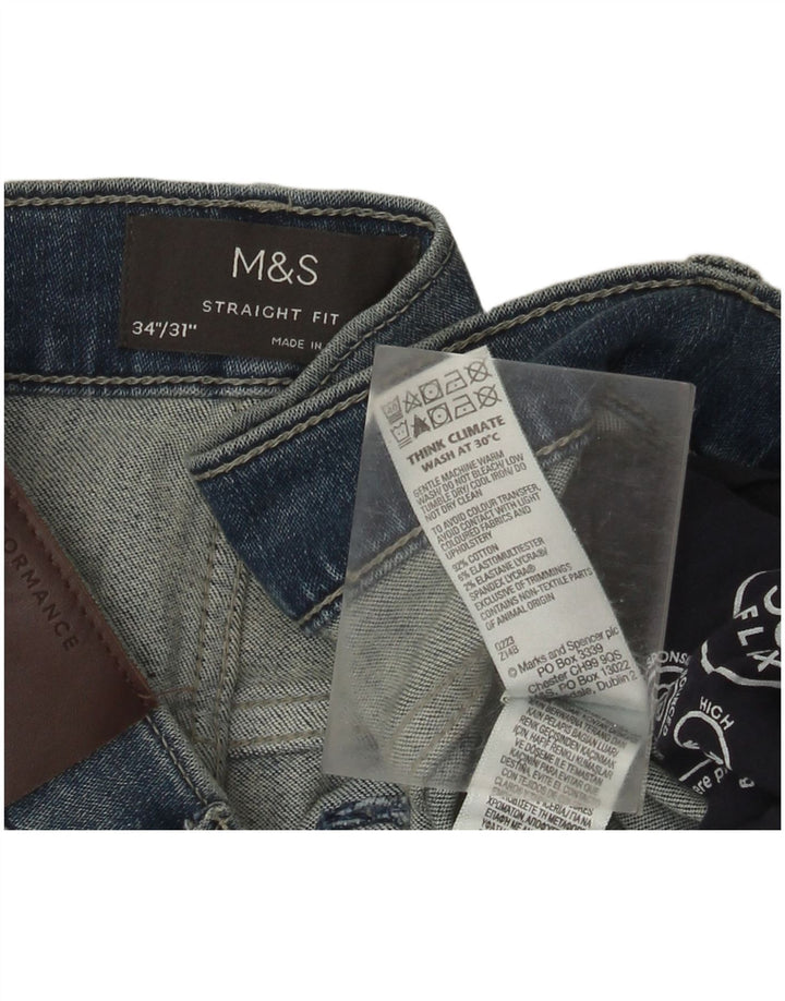 Marks & Spencer muške ravne traperice W34 L31 plavi pamuk