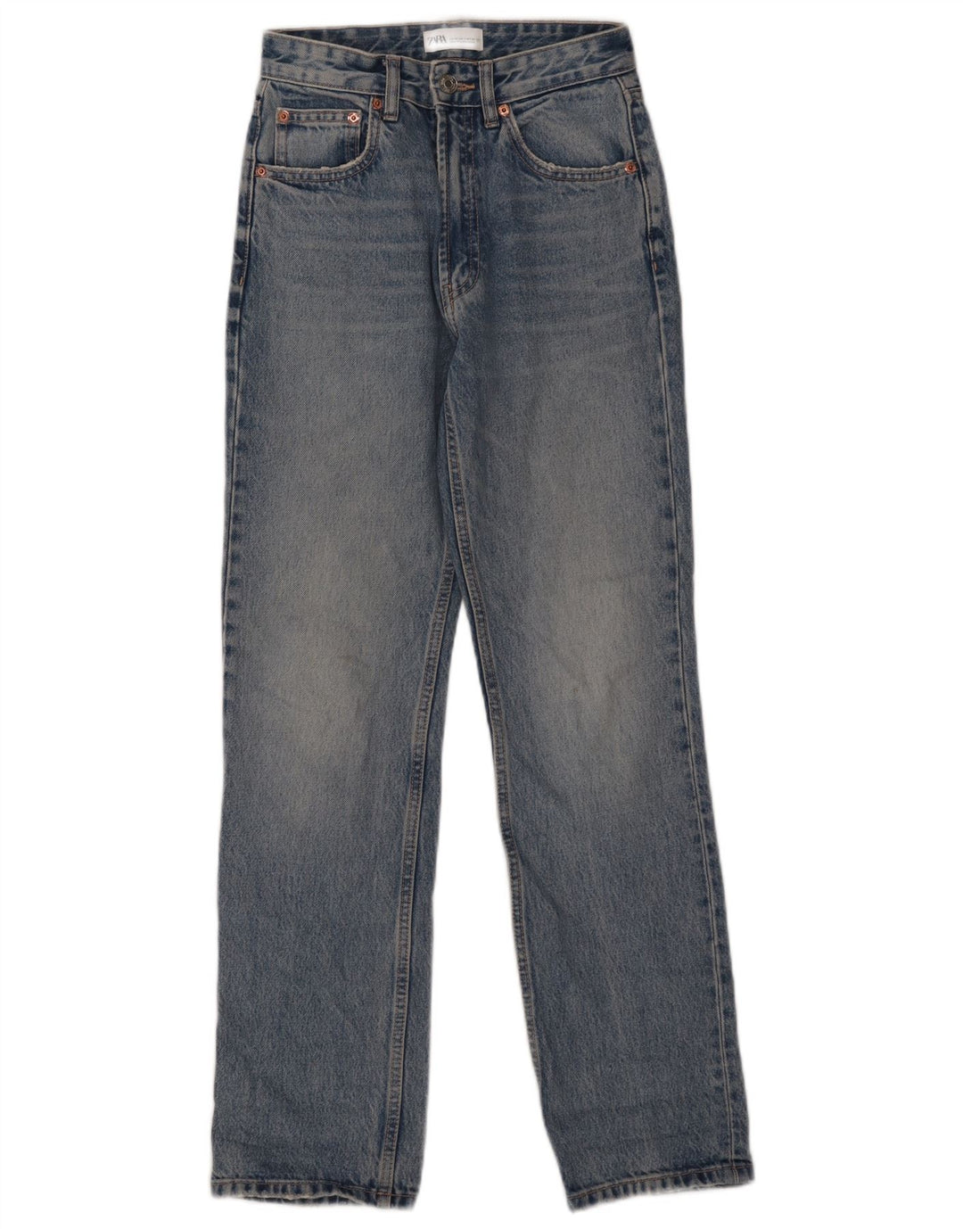 ZARA ženske ravne traperice EU 34 2XS W24 L30 plavi pamuk