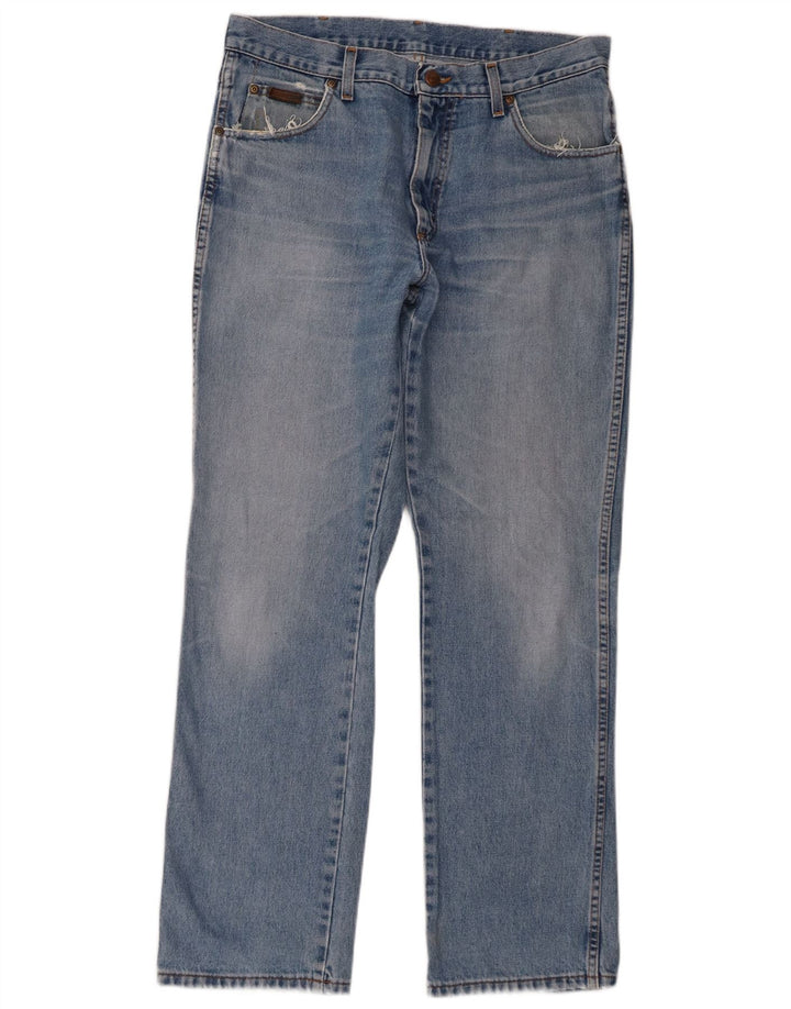 Wrangler muške ravne traperice regularnog kroja W34 L32 plavi pamuk
