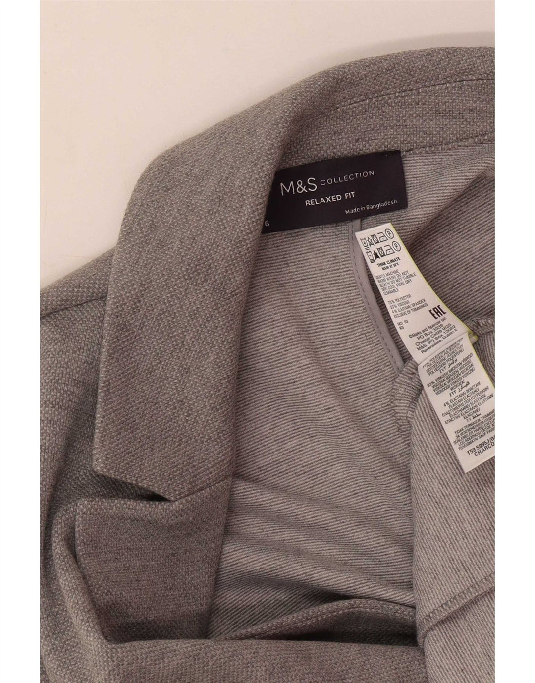 Marks & Spencer ženska jakna sakoa opuštenog kroja UK 6 XS sivi poliester