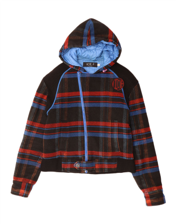 Iceberg muška bomber jakna s kapuljačom IT 52 XL crni karirani poliester