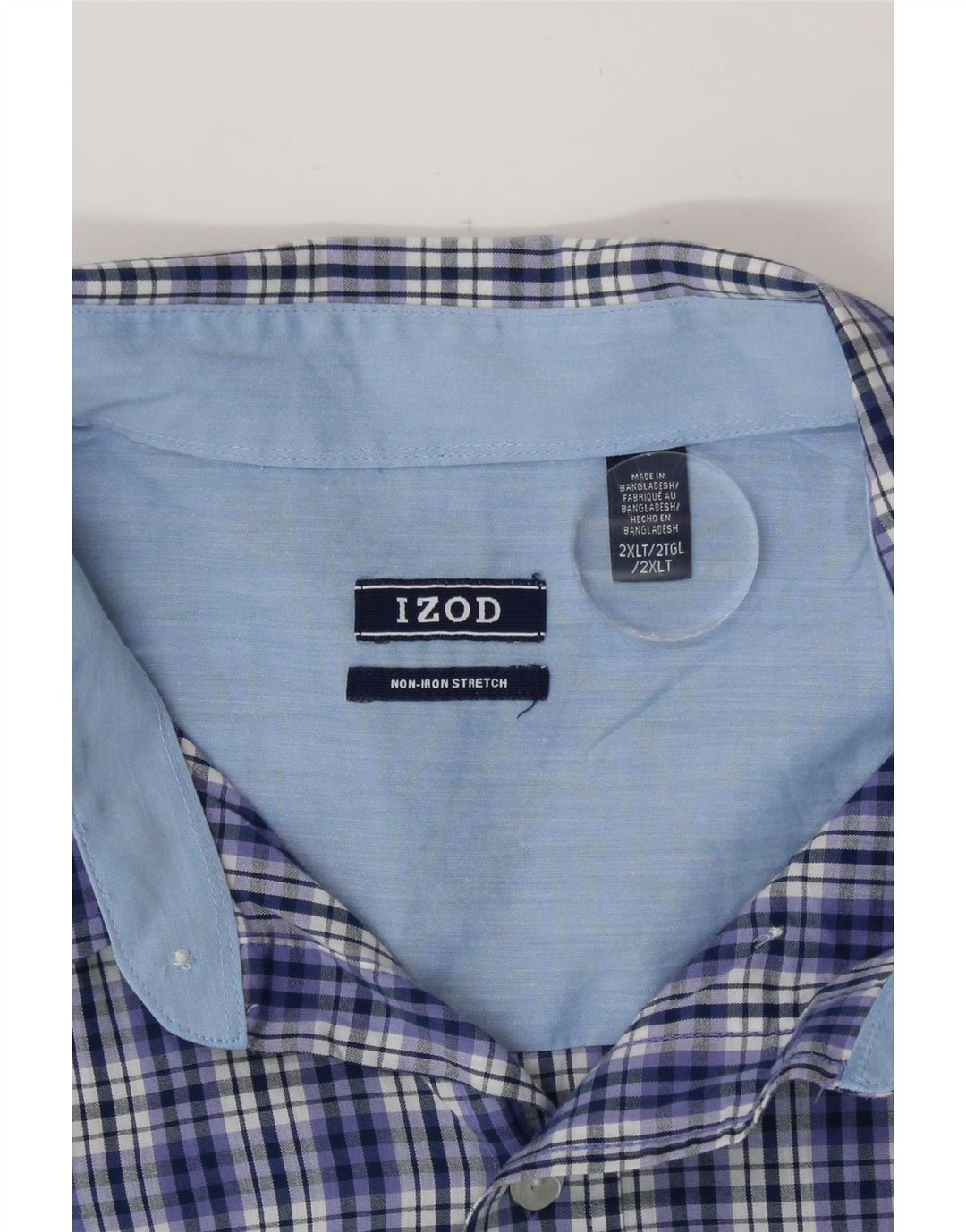 Izod muška visoka košulja 2XL plavi karirani pamuk