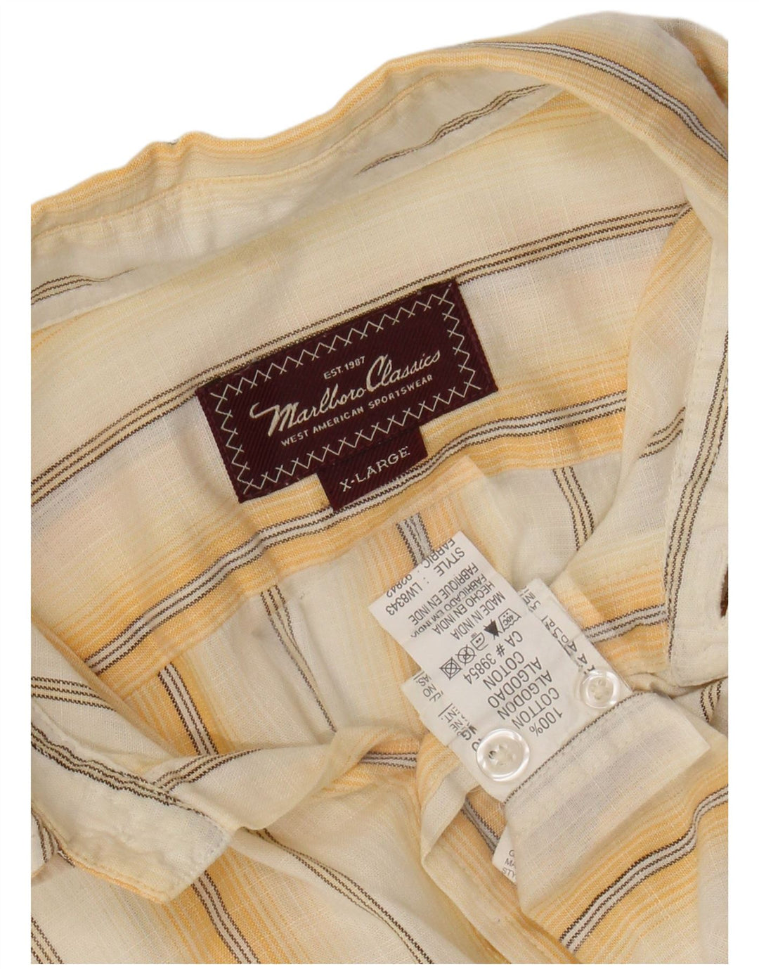 MARLBORO CLASSICS muška košulja XL pamuk na žute pruge