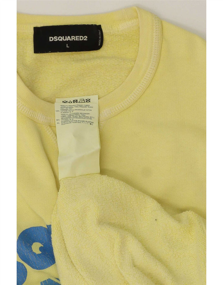Dsquared2 muška majica s grafičkim motivima, veliki žuti pamuk