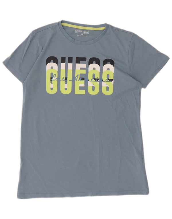 Plava pamučna majica kratkih rukava Guess Boys Graphic T-Shirt 15-16 Years