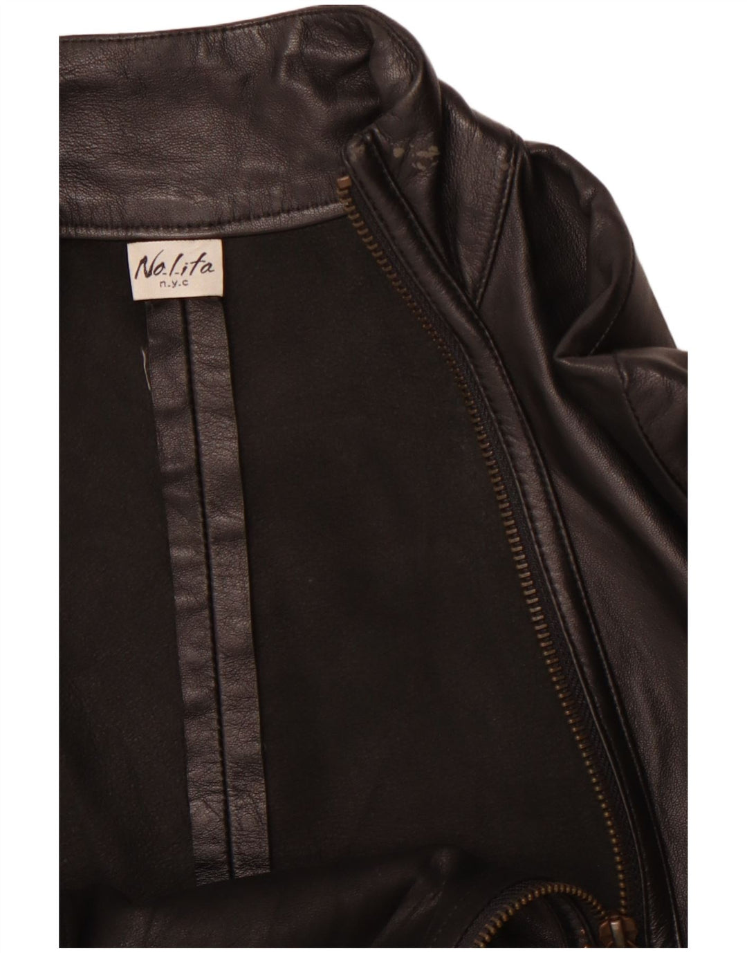 NOLITA ženska kratka kožna trkačka jakna UK 8 Mala crna