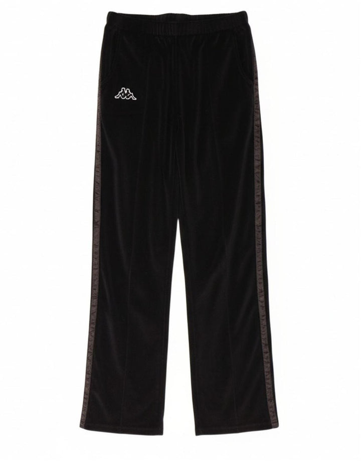 KAPPA Womens Velour Tracksuit Trousers UK 10 Small  Black Polyester