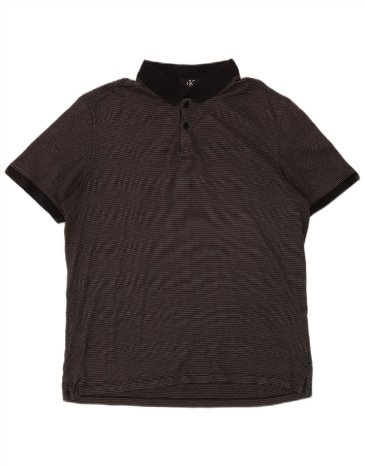 CALVIN KLEIN Muška polo majica srednje siva pamuk na pruge