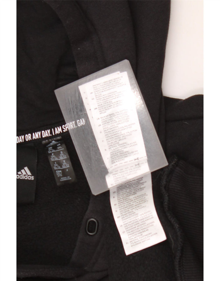 ADIDAS Ženska majica s kapuljačom s kapuljačom UK 24/26 2XL crni pamuk