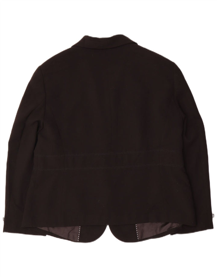 Marks & Spencer Ženska jakna sako s 3 gumba UK 20 2XL crni poliester