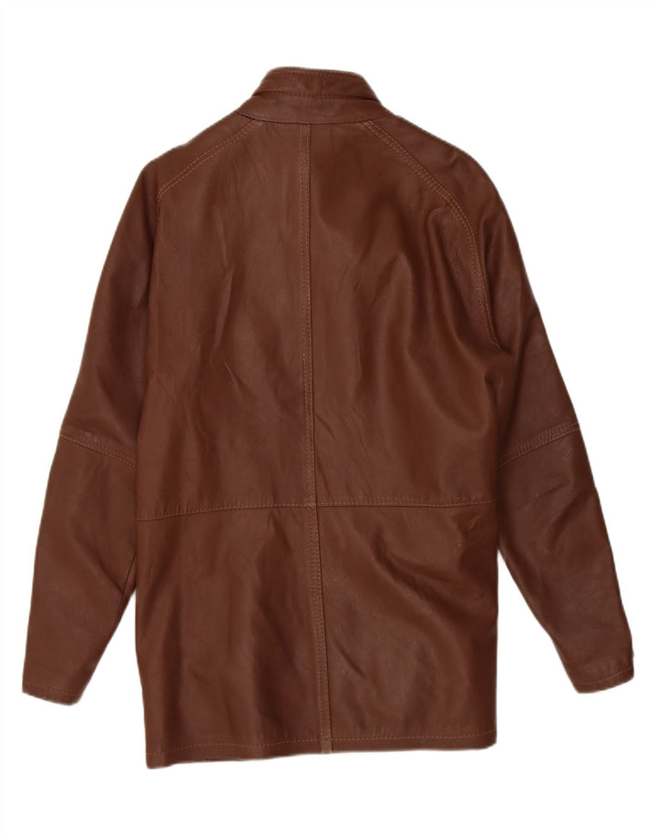 VINTAGE Mens Leather Jacket IT 46 Small Brown Leather Vintage Vintage and Second-Hand Vintage from Messina Hembry 