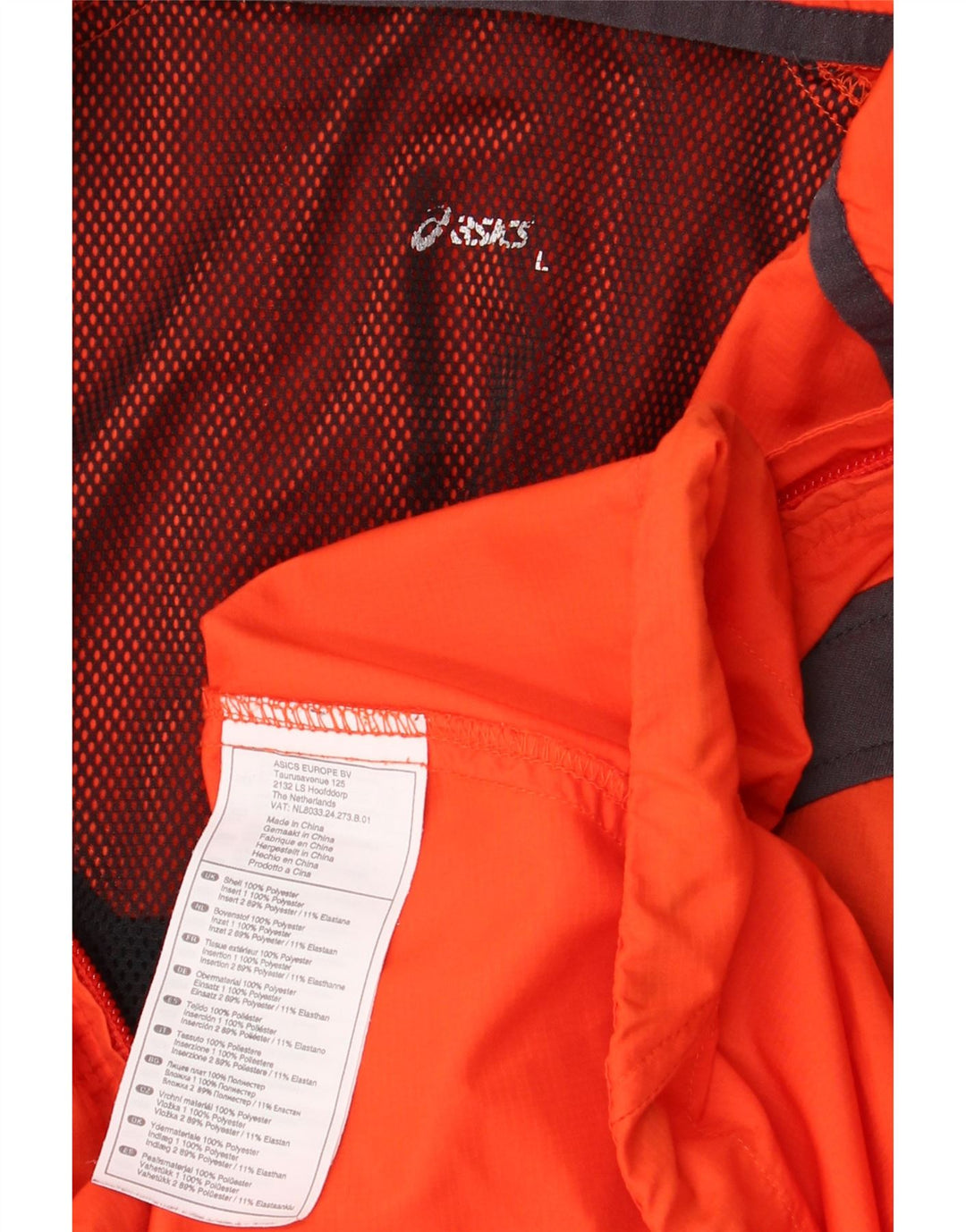 ASICS muška kišna jakna UK 40 Large Orange Colourblock poliester