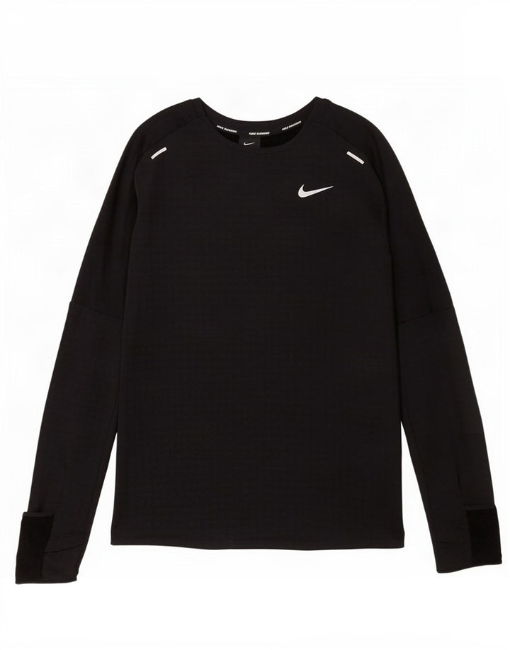 Nike muška majica za trčanje dugih rukava srednje crne boje od poliestera