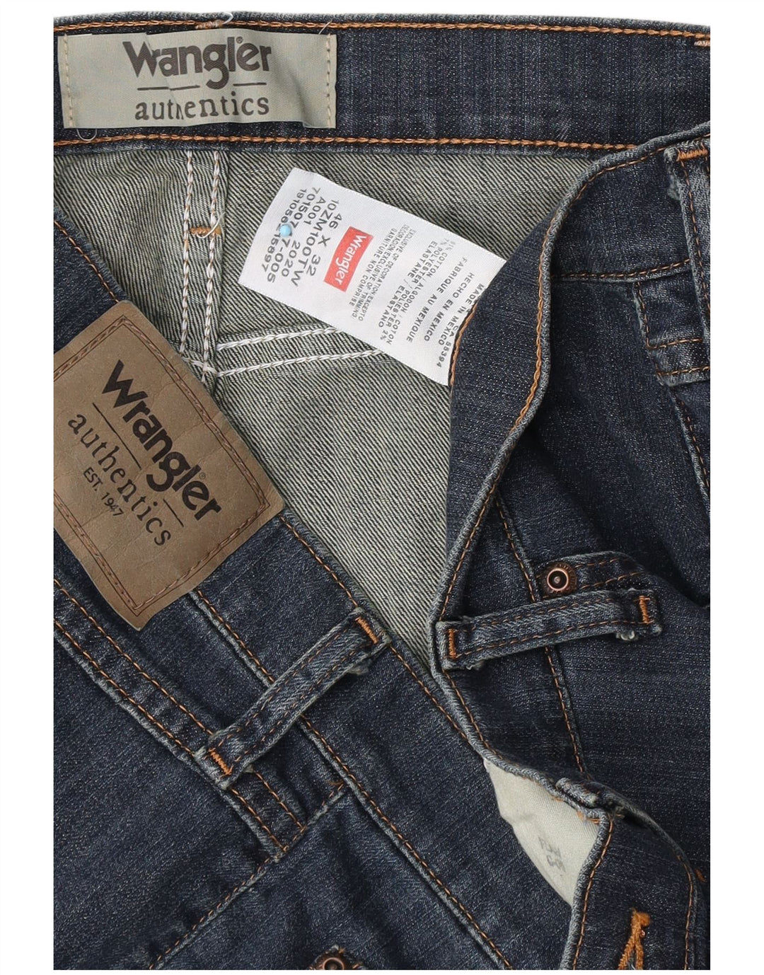 Wrangler muške ravne traperice W46 L32 plavi pamuk