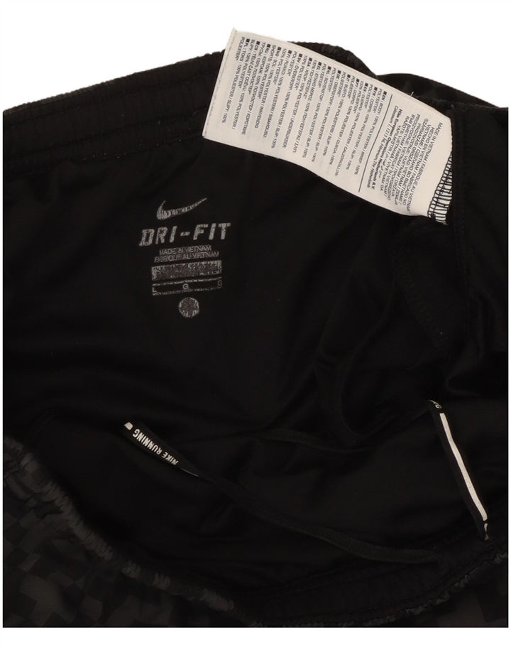 Nike muške Dri Fit sportske kratke hlače, veliki crni geometrijski poliester