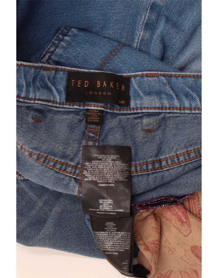 Muške ravne traperice Ted Baker W34 L32 plavi poliester