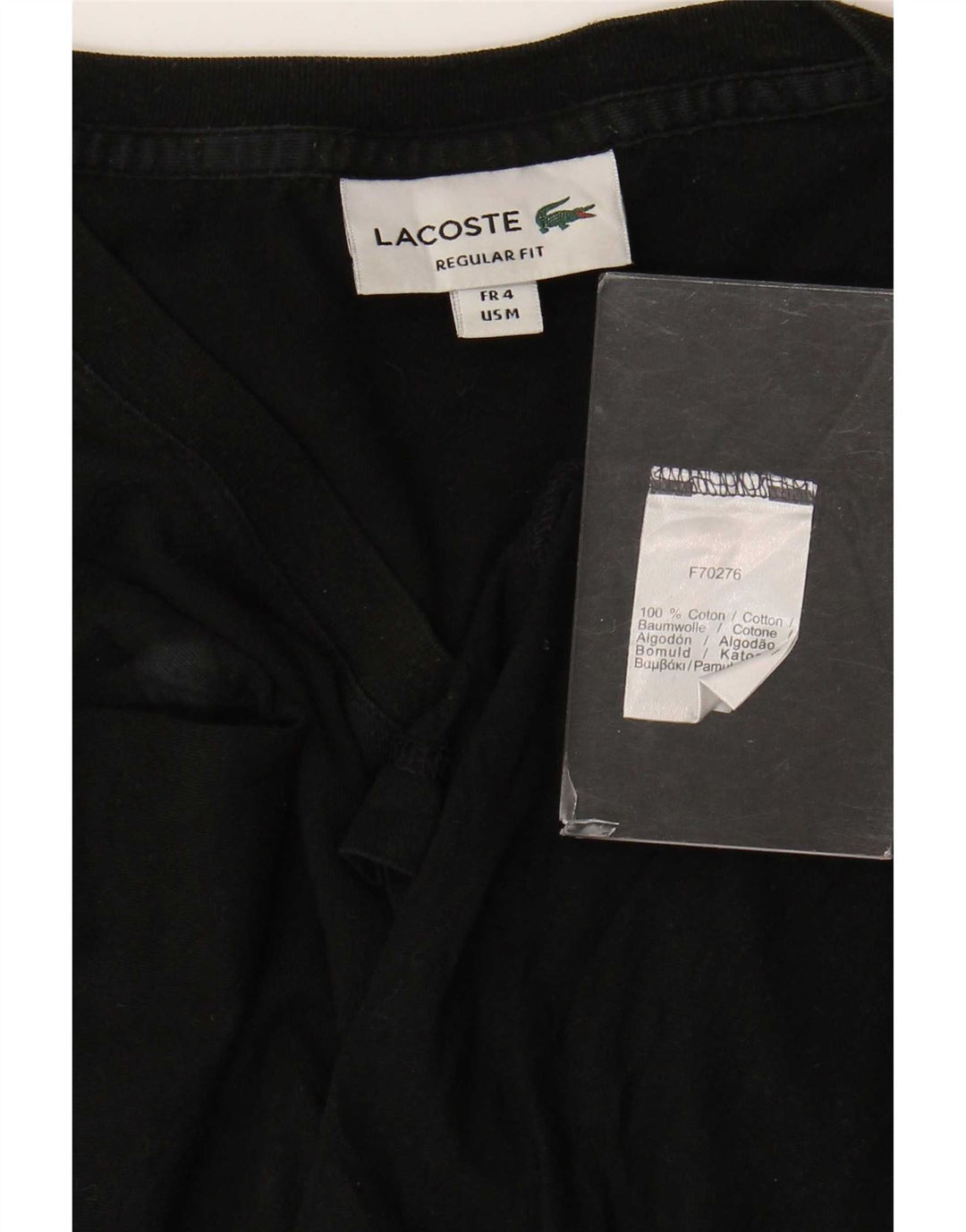 Lacoste muška majica kratkih rukava Regular Fit, gornja veličina 4, srednji crni pamuk