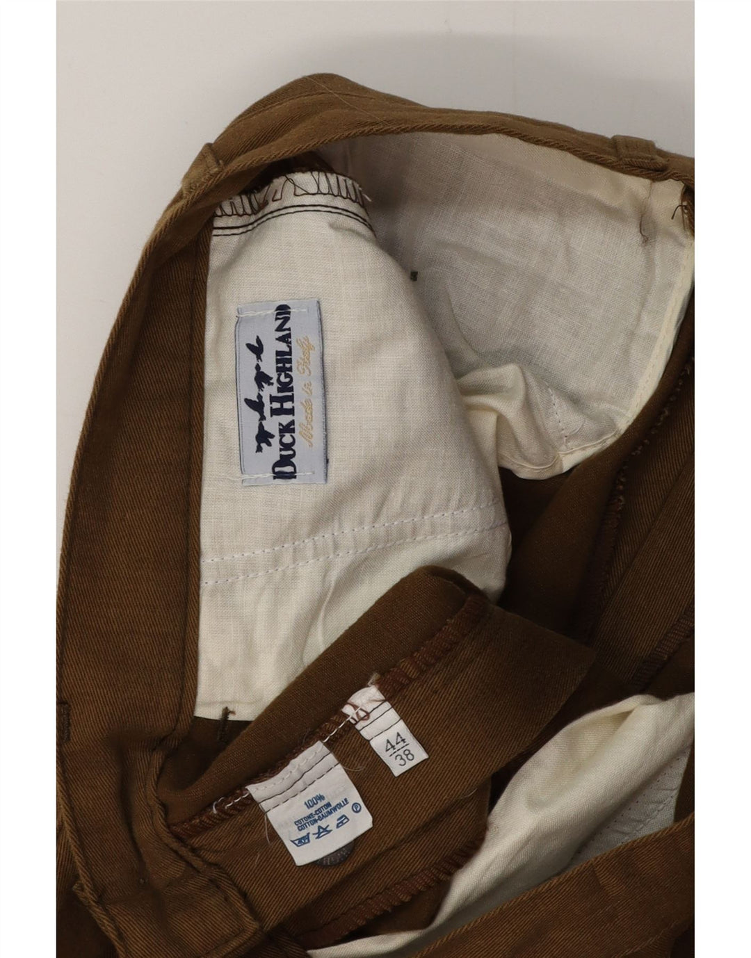 VINTAGE muške chino hlače s klinovima W28 L31 Smeđi pamuk