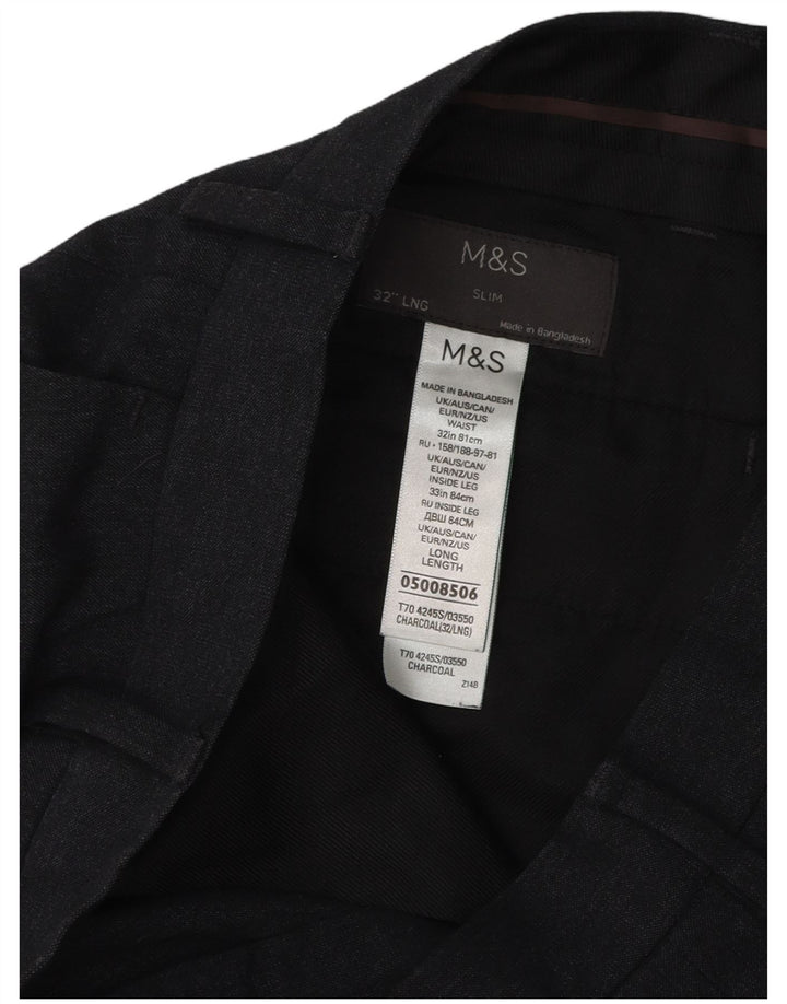 Marks & Spencer muške uske chino hlače W32 L33 sivi poliester